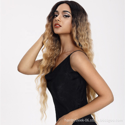Water Wave 31inch Long Wavy Wig Noble Golden Blonde 360 lace frontal Gianna Lace Front Wig Synthetic hair wigs For Black Women